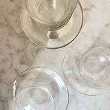 Vintage Jena Borosilicate Glass Tea Cups Set of 6 + Saucers,  GDR, 1960s