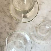 Vintage Jena Borosilicate Glass Tea Cups Set of 6 + Saucers,  GDR, 1960s