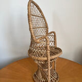 Emmanuelle vintage rattan plant holder