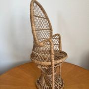 Porte-plante Emmanuelle en rotin vintage