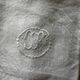 Set of six antique damask napkins with embroidered monogram.