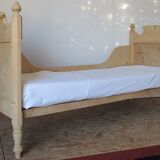 Retractable sofa bed of the Austrian Tyrole in natural wood