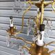 Rare antique cage chandelier in gilded bronze and crystal, 4 lights / WORKING CONDITION GAU?