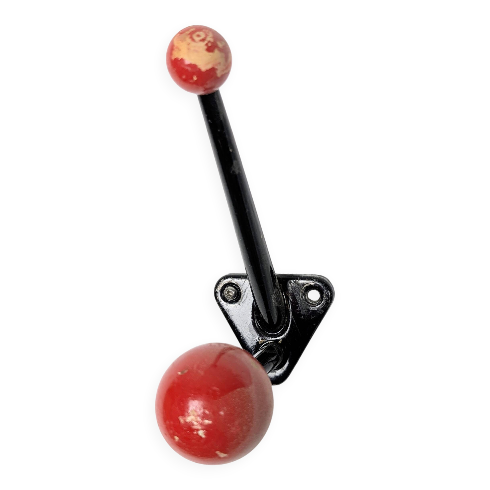 Vintage wall coat rack with red balls, Feraud style – 1950