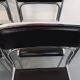 Set of 6 vintage Italian stackable chairs in chrome metal and skai.