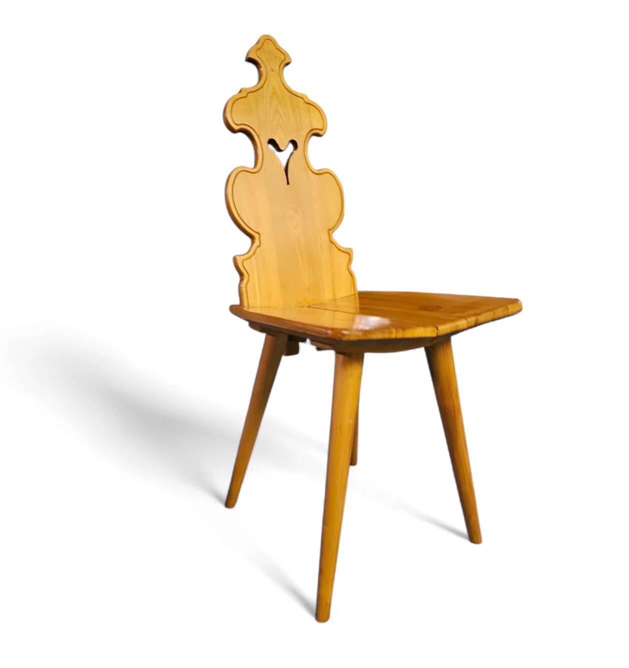 Chaises et table Cepelia Tiroler, ensemble de 5 pièces, Pologne, années 1960, marquées.