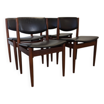 Série de 4 chaises danoises en teck de Finn Juhl pour France&Son vers 1960
