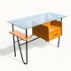 Modernist office – Azzano Frères – designed by Jacques Hitier – Oak, glass and felt