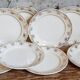 Eight Villeroy & Boch dessert plates with gold decor