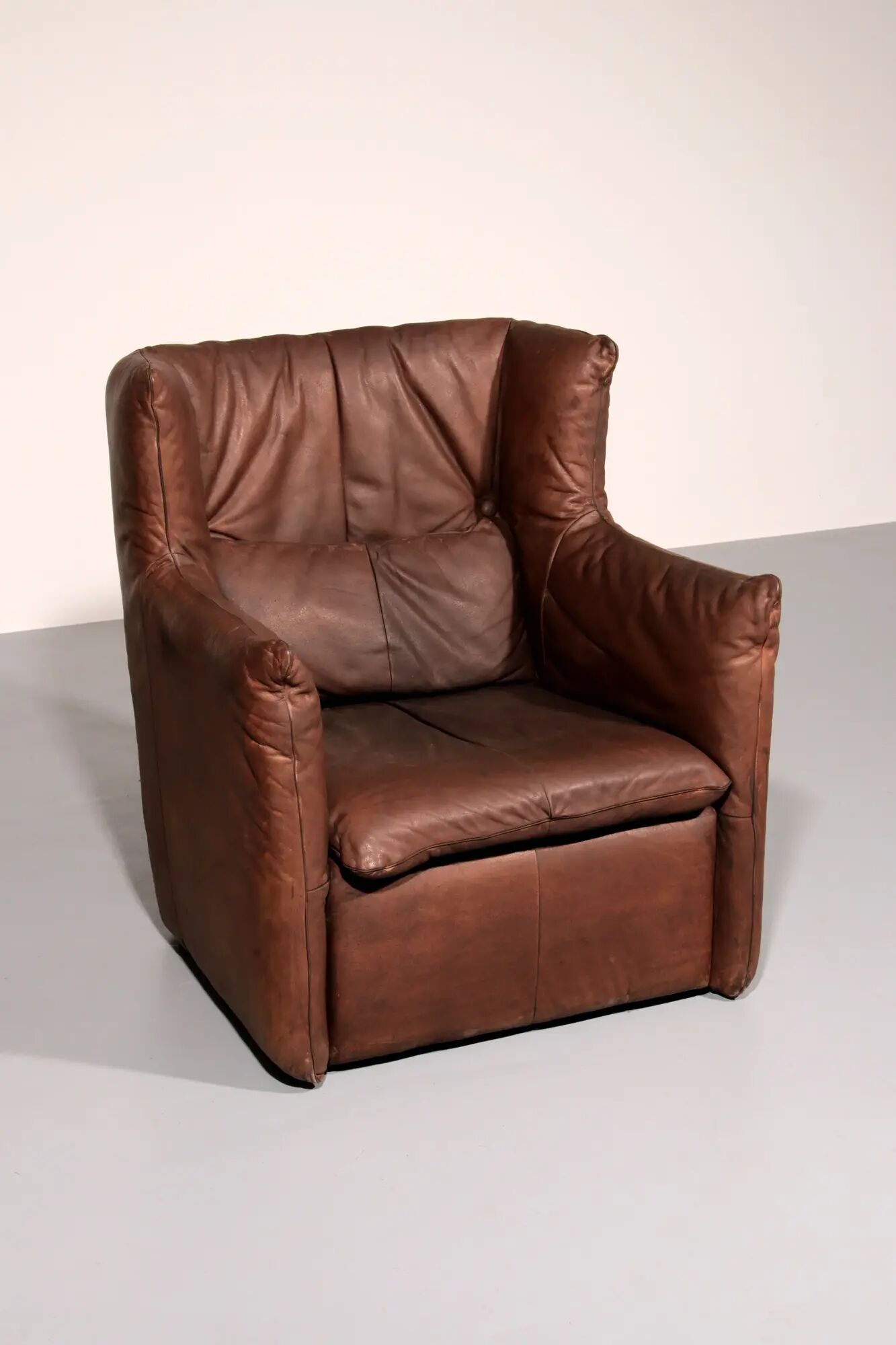 Patinated leather armchair by Gerard van den Berg for Montis, Netherlands, 1970s