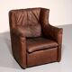 Patinated leather armchair by Gerard van den Berg for Montis, Netherlands, 1970s