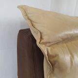 Modular sofa in leather and suede