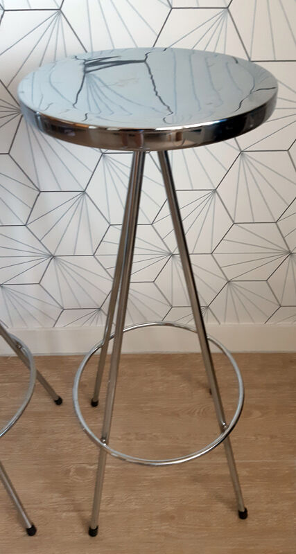 Series of 4 nuta chrome stools