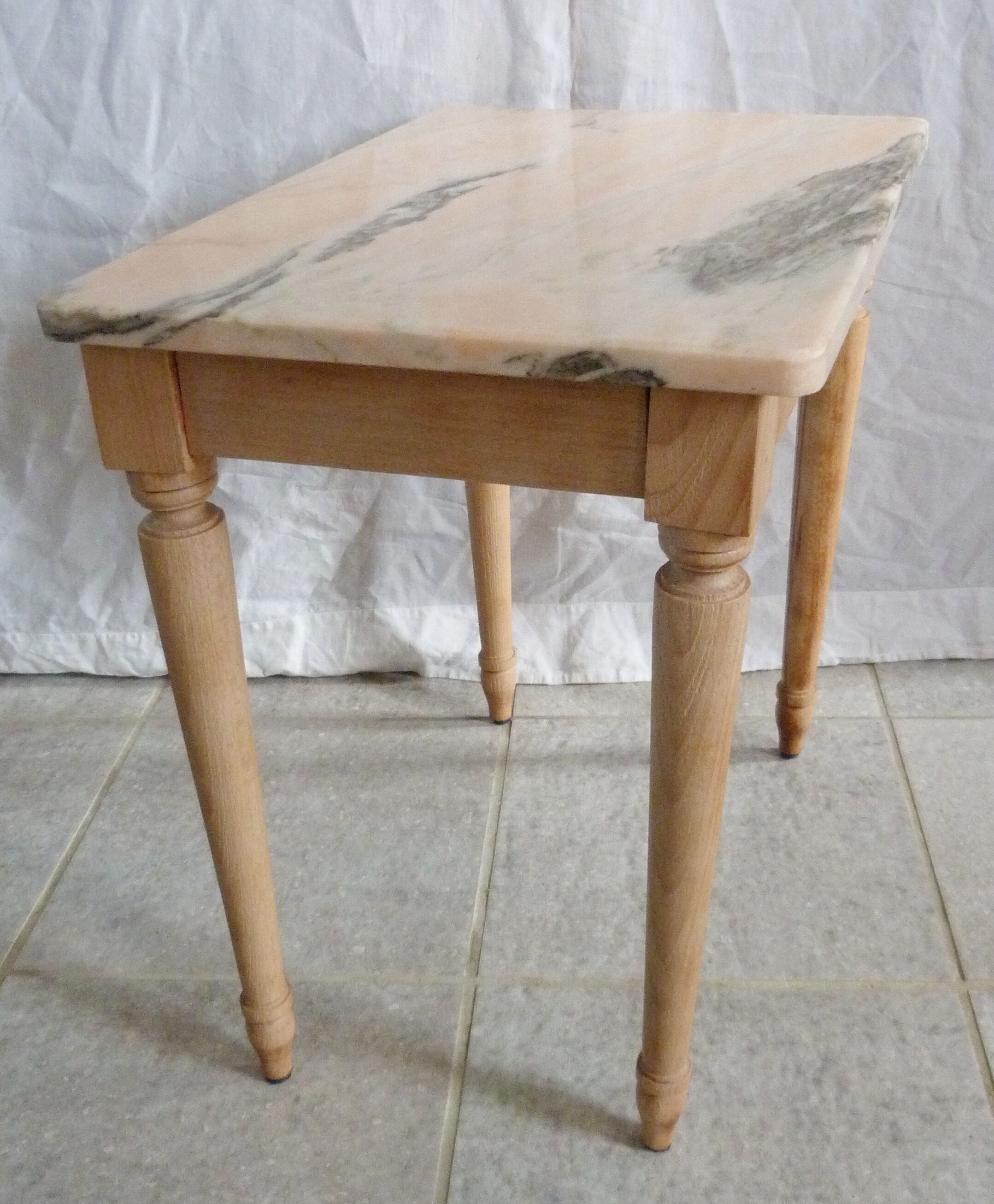 Pink marble table
