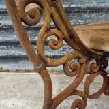 Antique garden bench French park bench oak with cast iron 218 cm