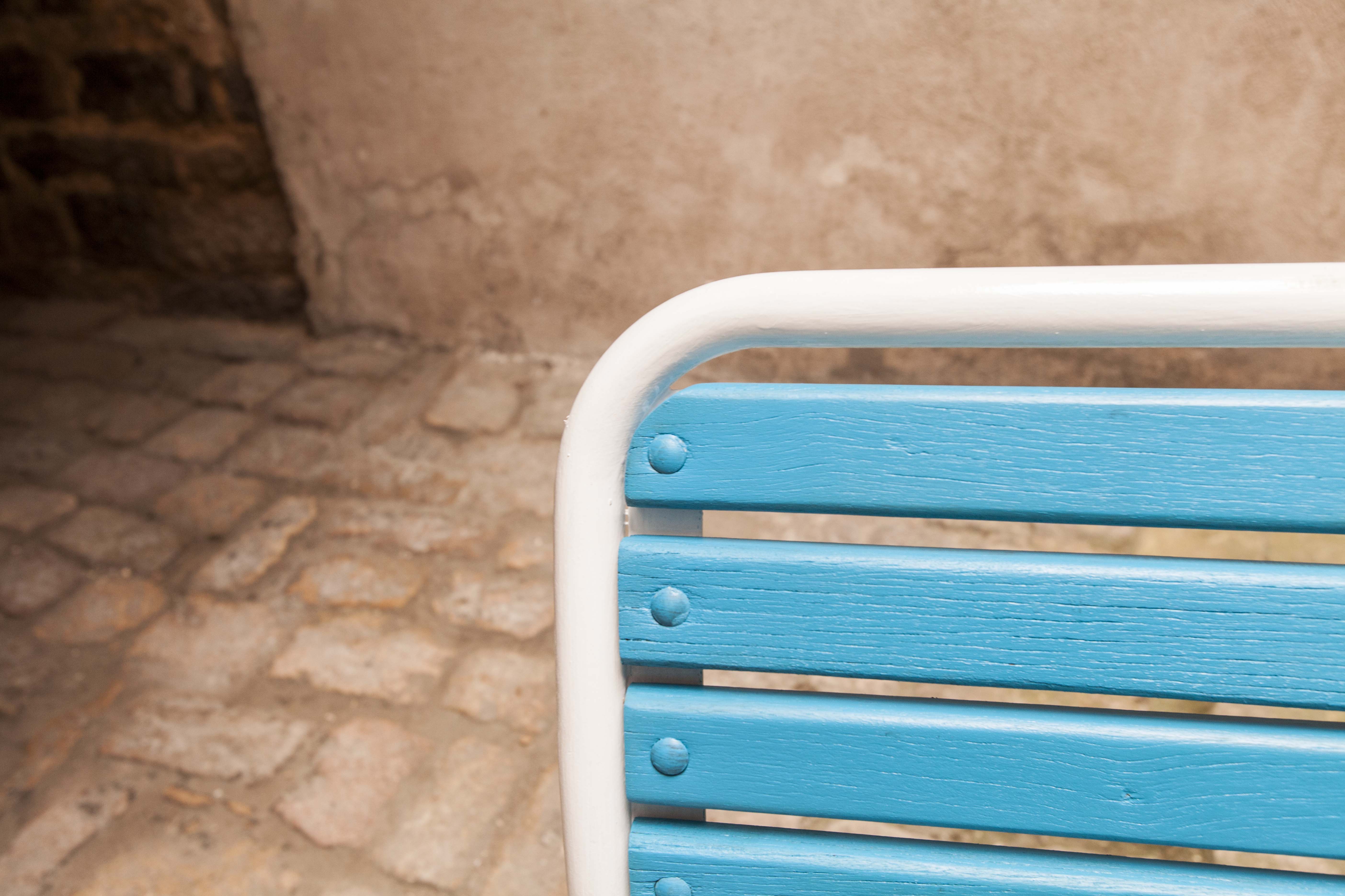 Restored 60s folding garden bench