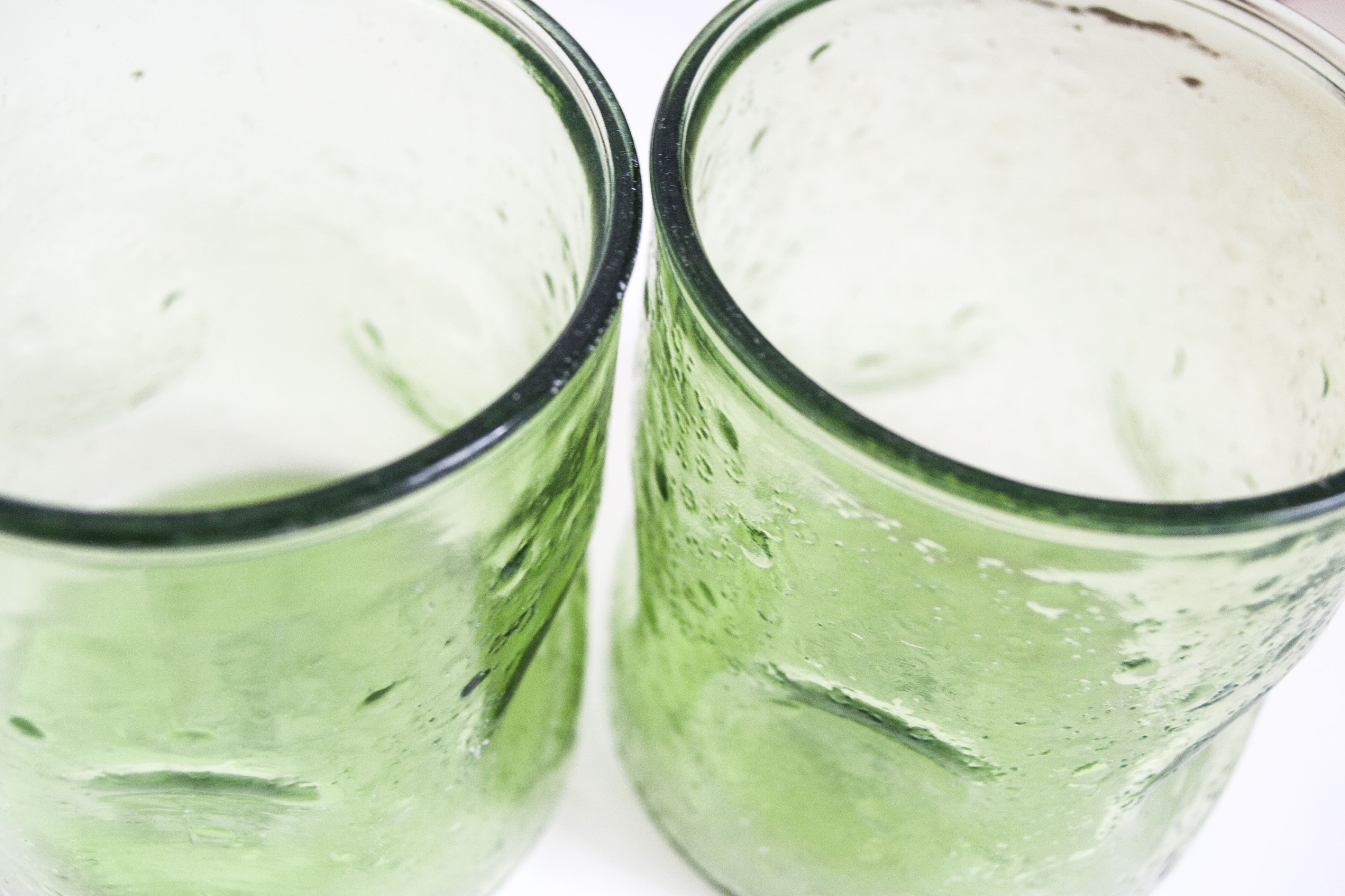 Two icy green glasses