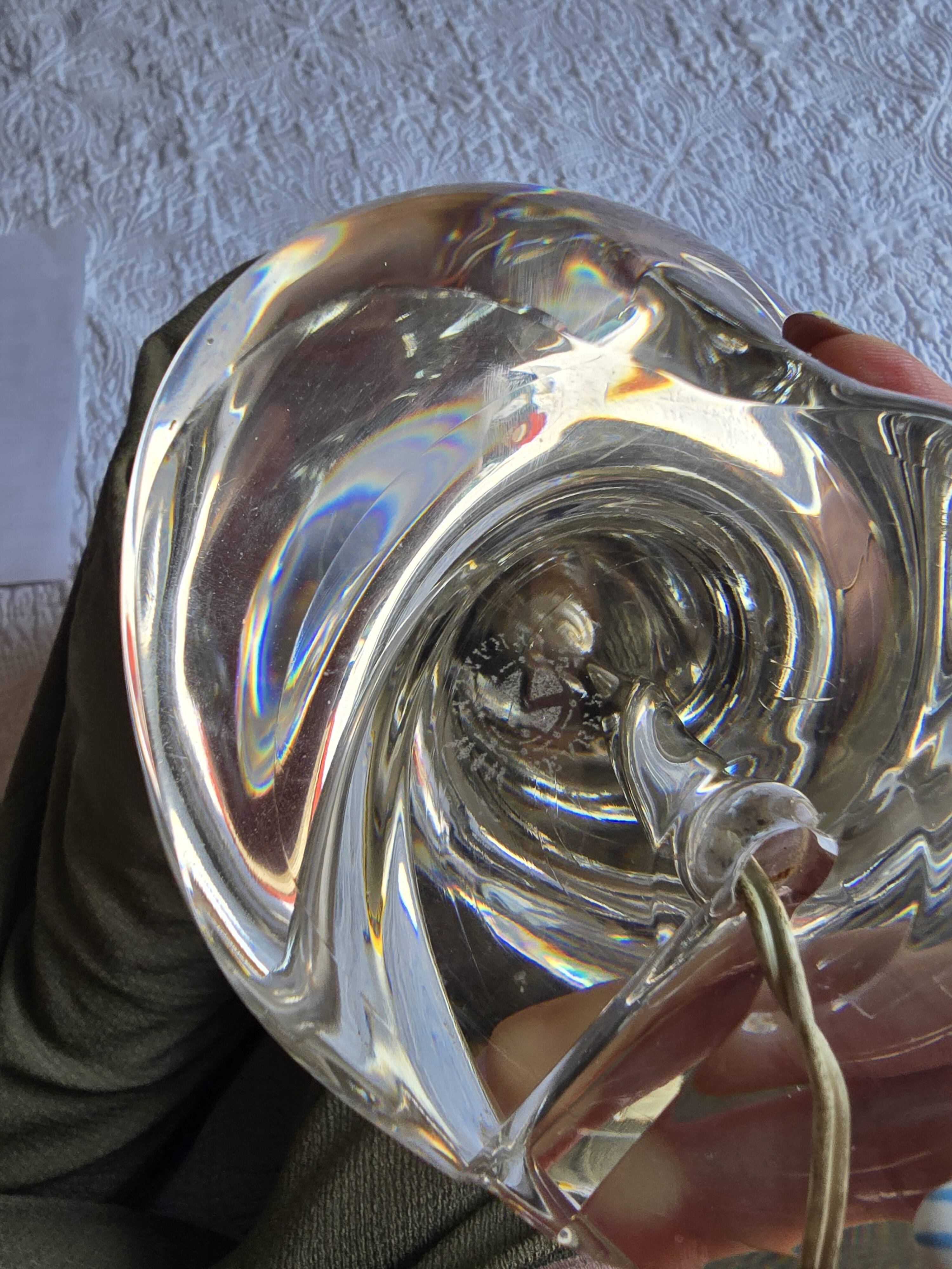 Vintage twisted crystal lamp base from Sèvres, 1960s-70s.