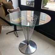 Sculptural table in metal and glass by Verner Panton for Fritz Hansen, 1980