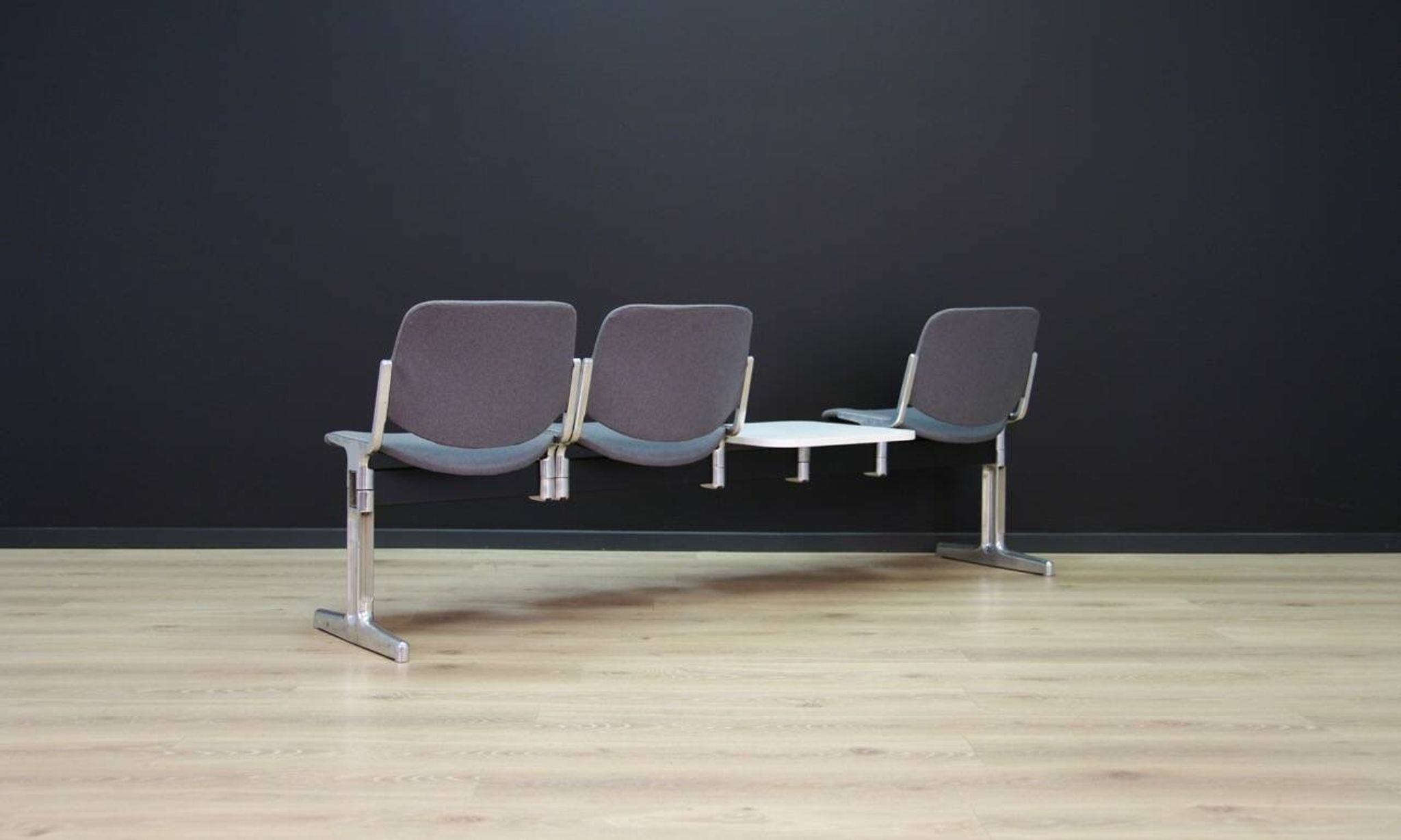 Grey aluminium bench, Danish design, 1960s, production: Denmark