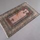 Turkish silk rug shabby vintage, 128x79cm tribal clearance 2510