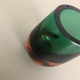 Multi-Color Heavy Two Color Murano Glass Sommerso Object Vase Bowl, Italy, 1970s