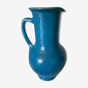 Pichet vintage en céramique bleue