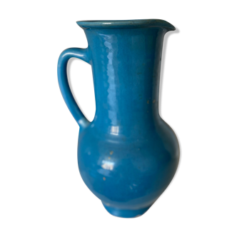 Vintage pitcher in blue ceramic