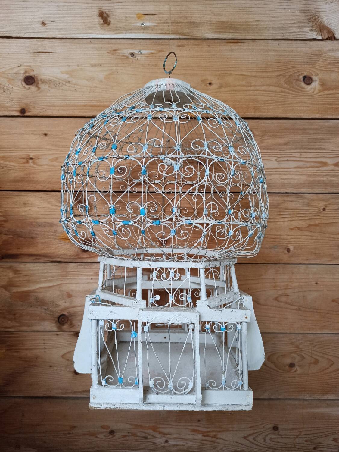 White retro bird cage