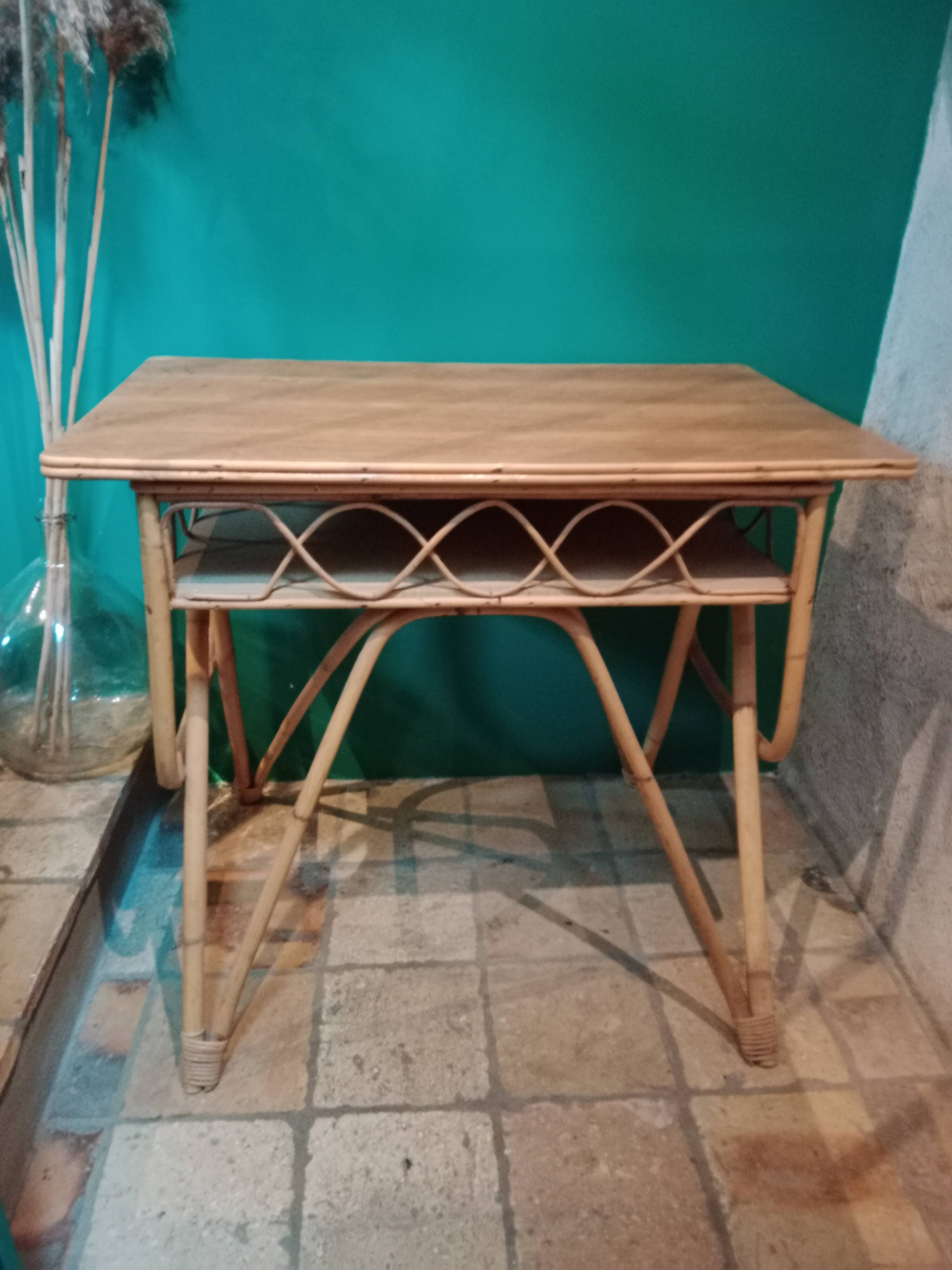 Vintage rattan desk