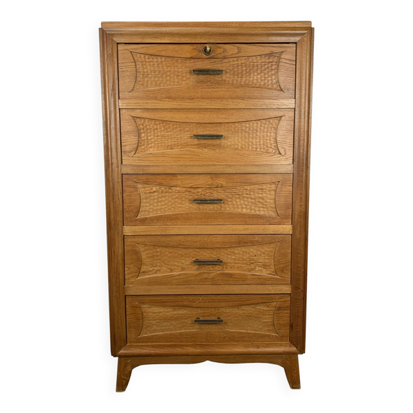 Secrétaire commode chêne années 50, vintage