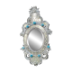 Miroir Vénitien En Verre De Murano Incolore Et Bleu