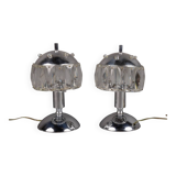 Pair of vintage metal and tassel lamps