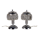 Pair of vintage metal and tassel lamps