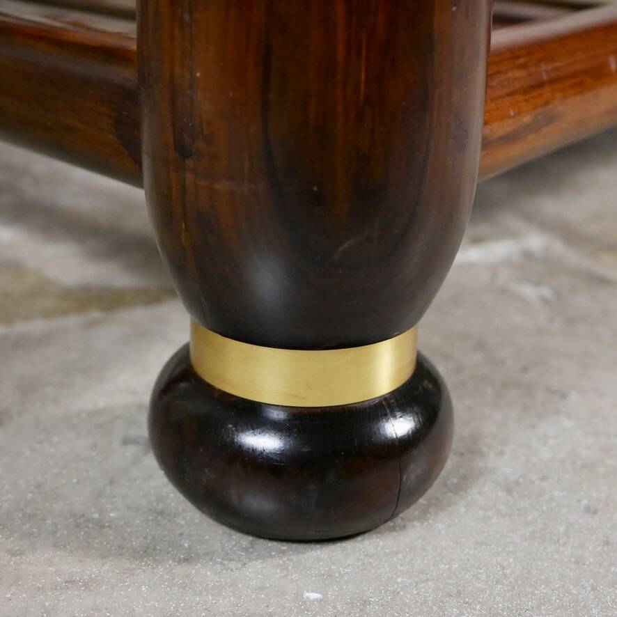 Wood and brass sofa frame, Italy, 1970s