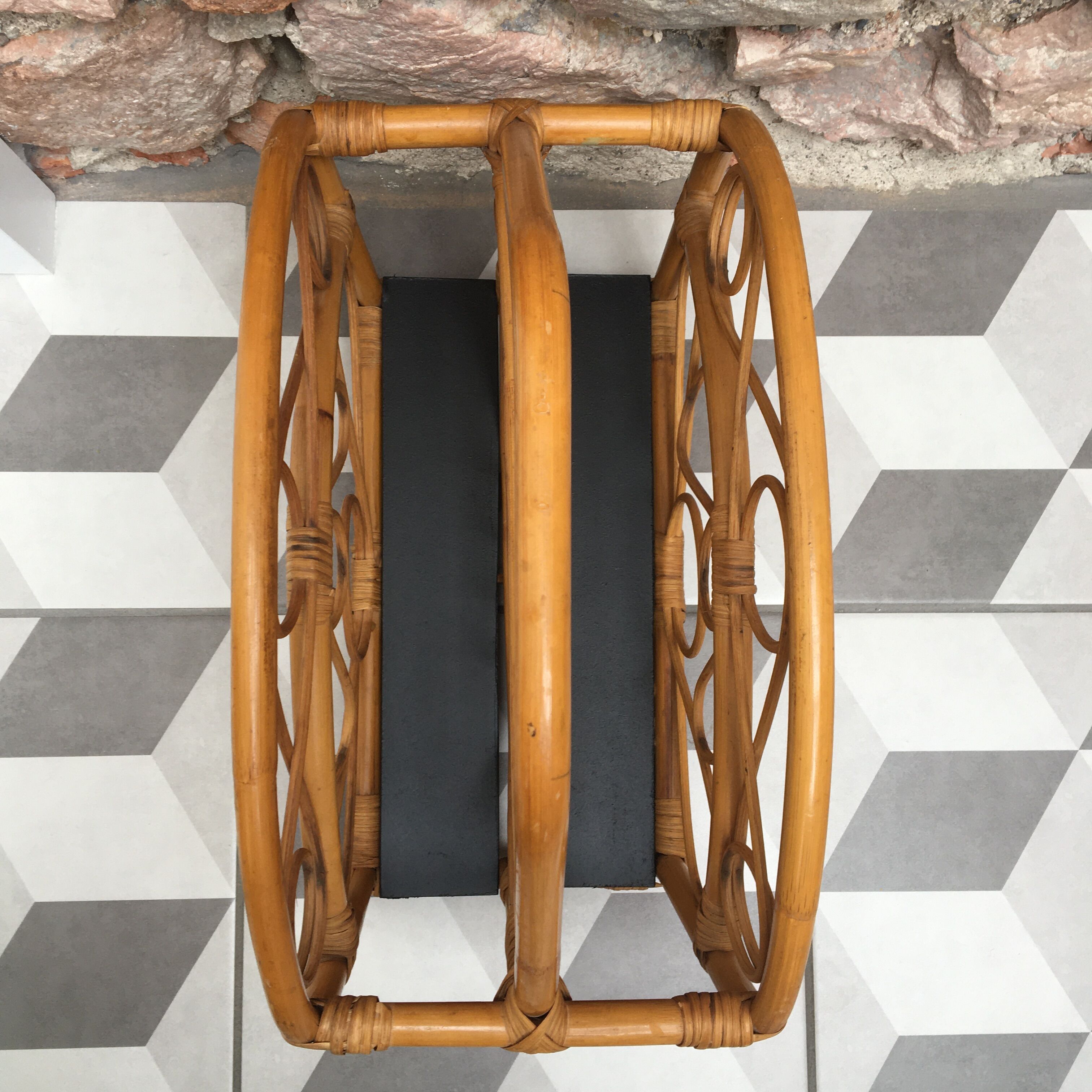 Rattan magazine holder
