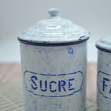 Set of 5 spice pots in enamelled sheet metal