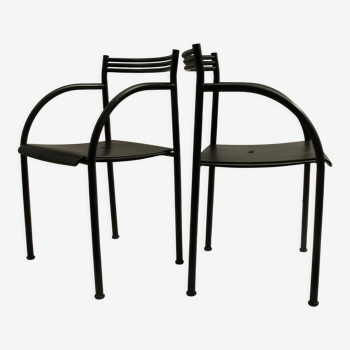 Set of 2 armchairs "francesca spanish" by Philippe Starck for baleri, 1984