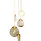 Amber and opaline Murano glass suspension cascade