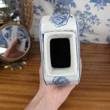 Rectangular Hue Blue Vase Vietnamese Landscape Decor 20th Century