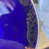 6 Lomonosov Cups and Saucers in Cobalt Blue with Gold Trim