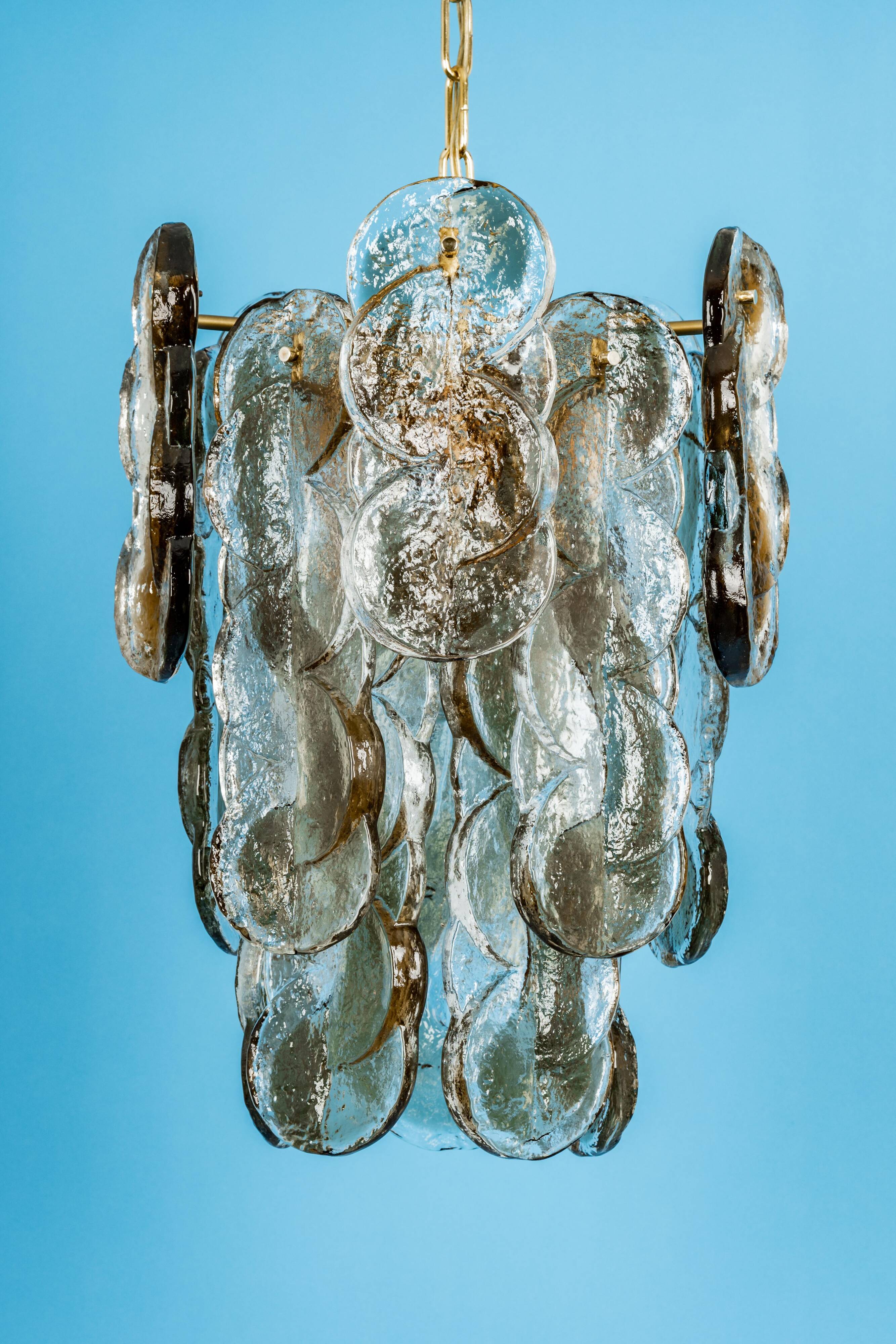 Smoked glass suspension by Murano, Kalmar, Austria, 1970s