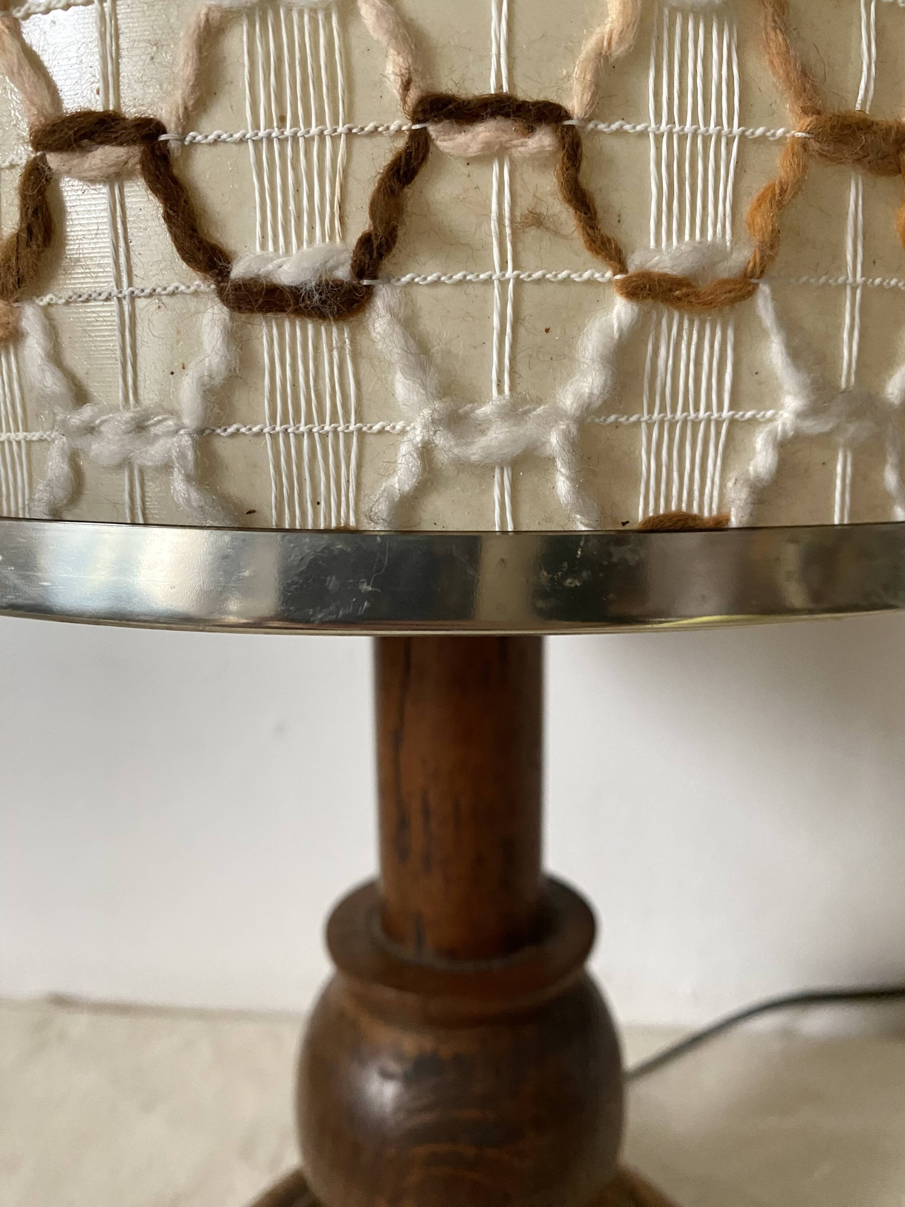 Lampe vintage bois tourné 56 cm , 1970