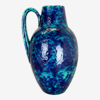 Vase de sol multicolore en lave de graisse en poterie fabriqué par Scheurich, années 1970
