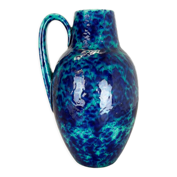 Vase de sol multicolore en lave de graisse en poterie fabriqué par Scheurich, années 1970