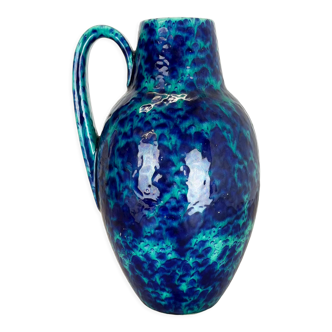 Vase de sol multicolore en lave de graisse en poterie fabriqué par Scheurich, années 1970