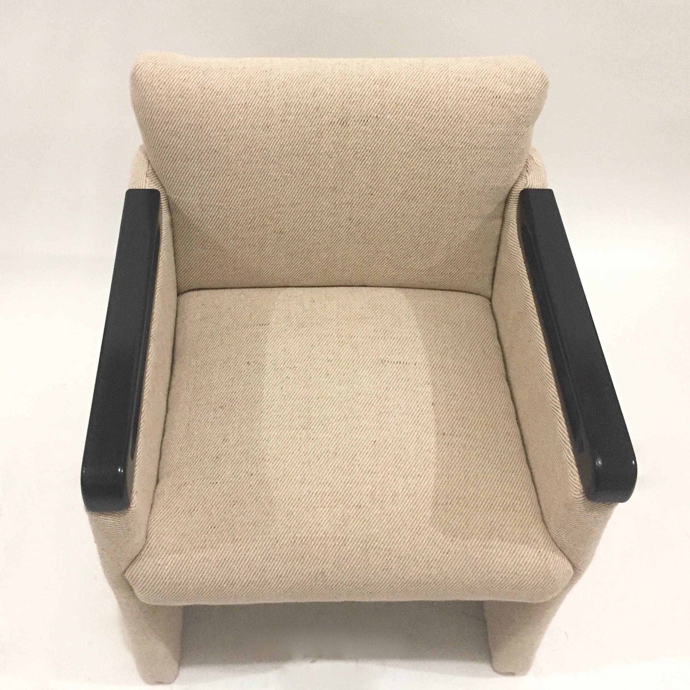 Reupholstered 1980s armchair