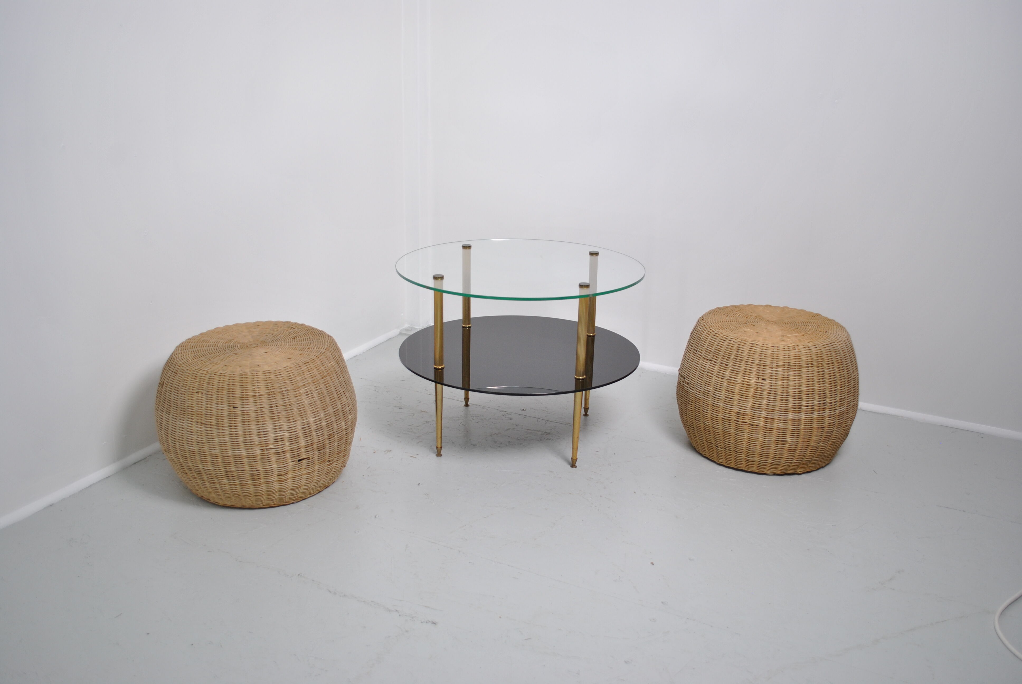 Rattan pouf 1970