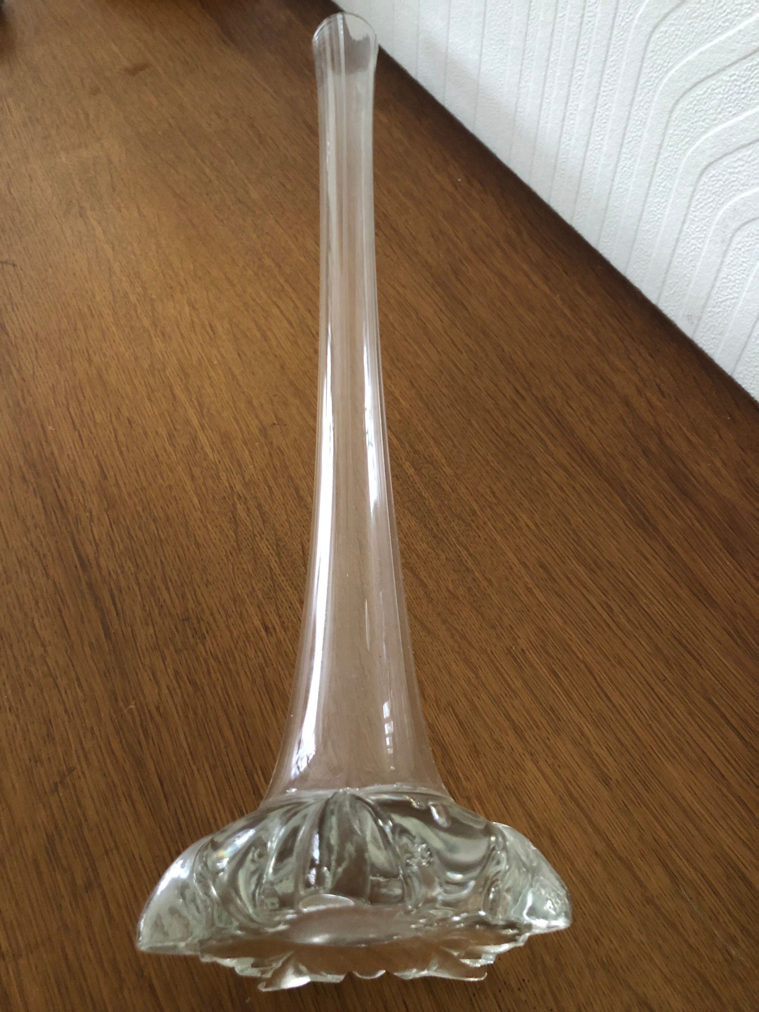 Transparent glass soliflore vase