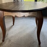 Solid chestnut table, diameter 120 cm with an extension of 50 cm - rené trotel